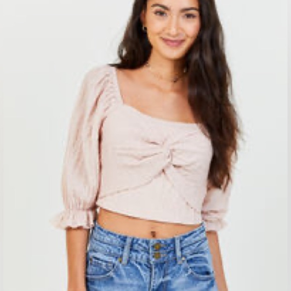 NWT Altar’d State Ciara Textured Cropped Blouse Top